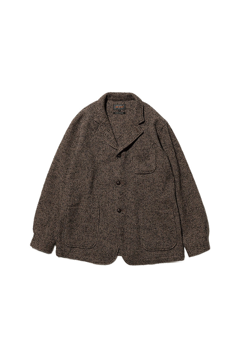 4B Cuffs Jacket - Brown Herringbone