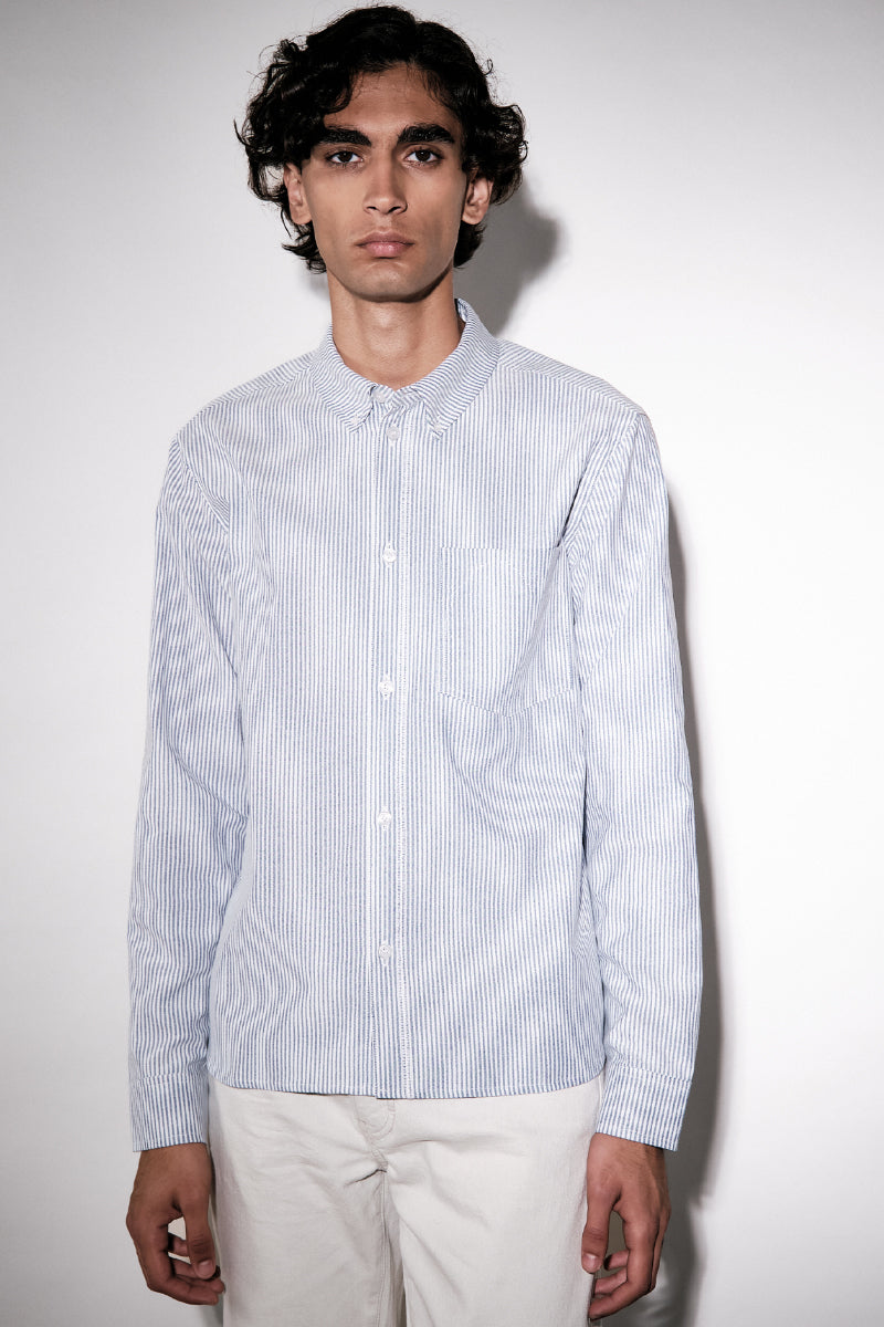 Alex Shirt - Dark Navy/White Stripe