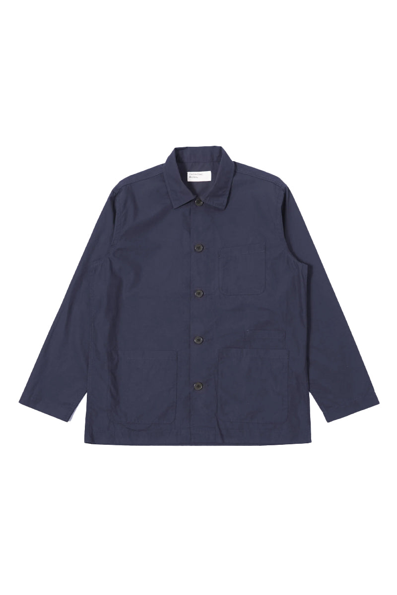 Peached Poplin Bakers Overshirt - Navy