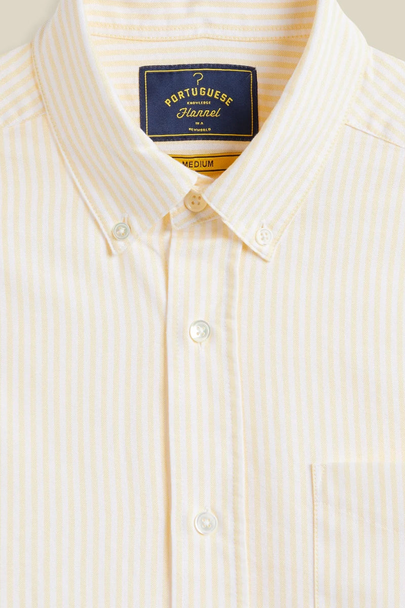 Belavista Stripe Button Down Shirt - Yellow/White