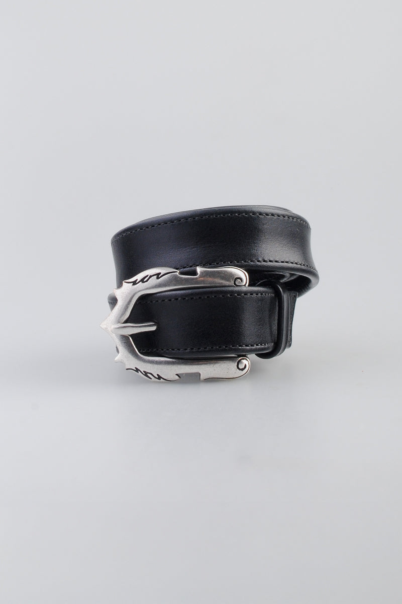 Molebo M2452 Belt - Black Leather with Steel Buckle