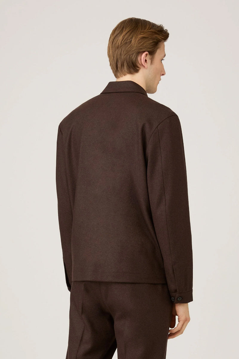 Boiled Wool Harrington Jacket - Truffle