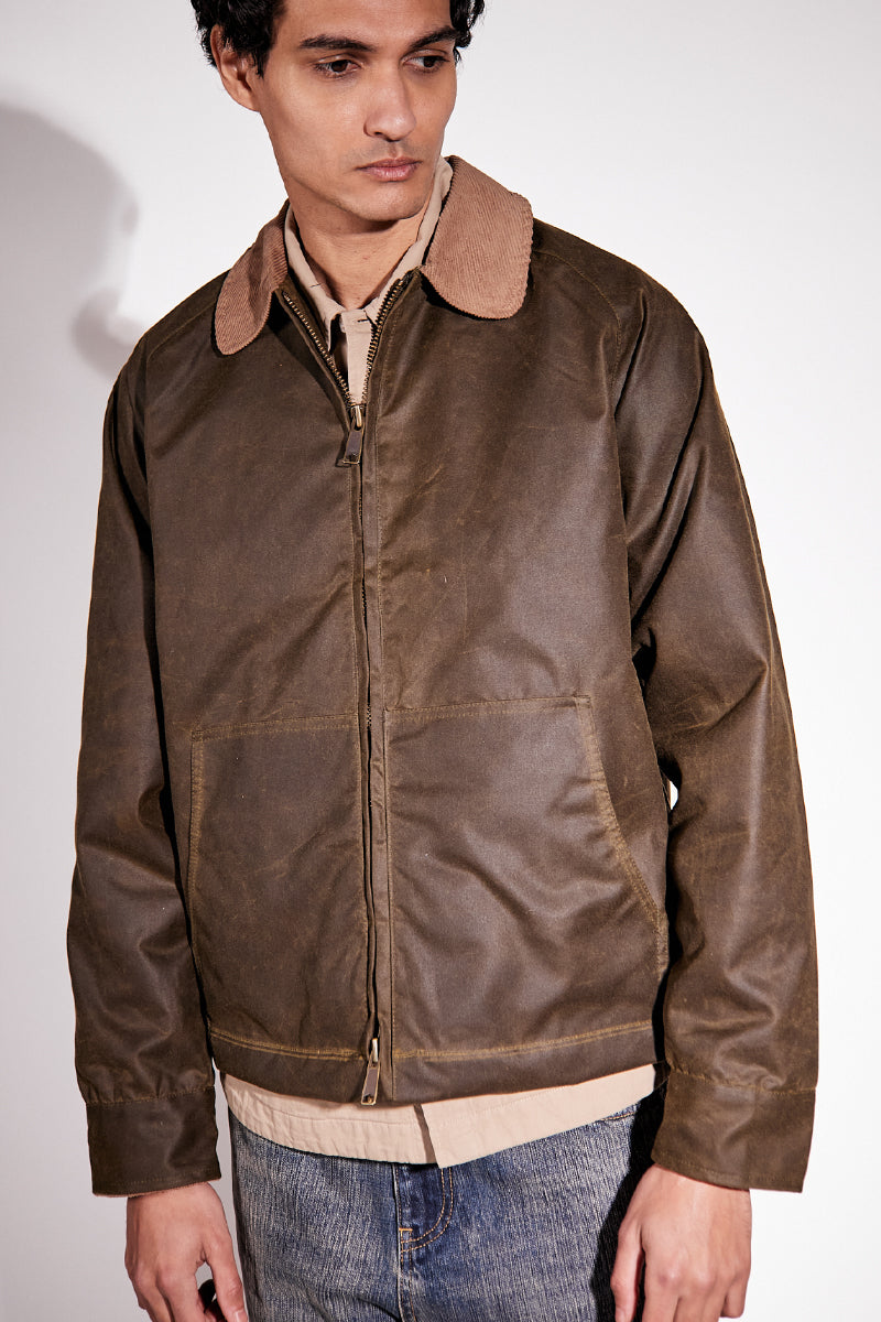 Carter Wax Zip Jacket - Light Olive