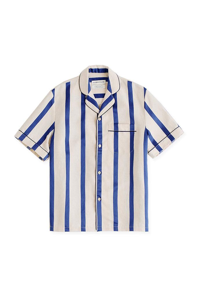 Cesare Short Sleeve Shirt - Bold Laguna Stripe