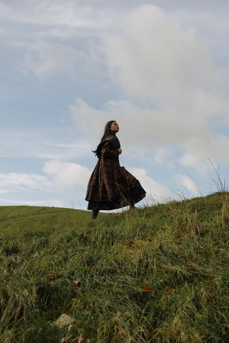 Winnie Dress in Limited Edition Plaid Irish Linen