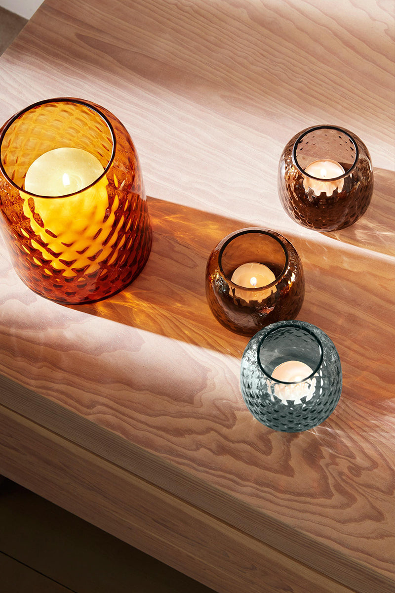 Dapple Votive Vase/Tea Light - Earth Brown