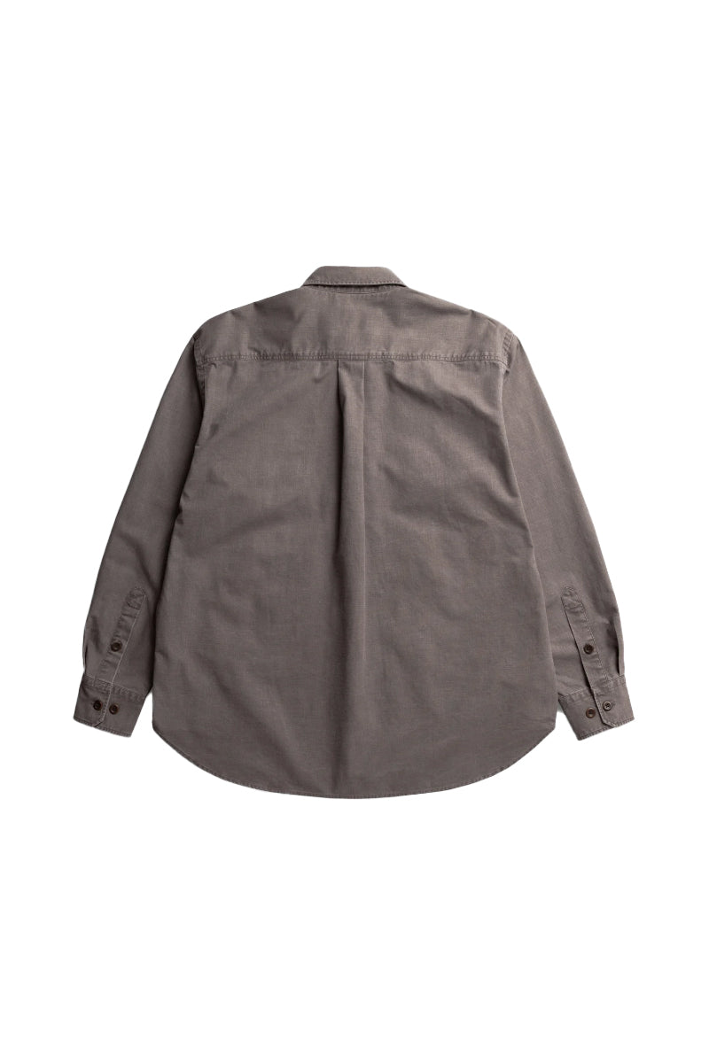 Espevik Faded Pigment Dyed Oversize Utility Shirt - Shale