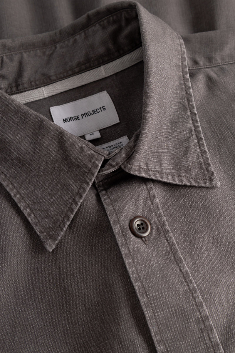 Espevik Faded Pigment Dyed Oversize Utility Shirt - Shale