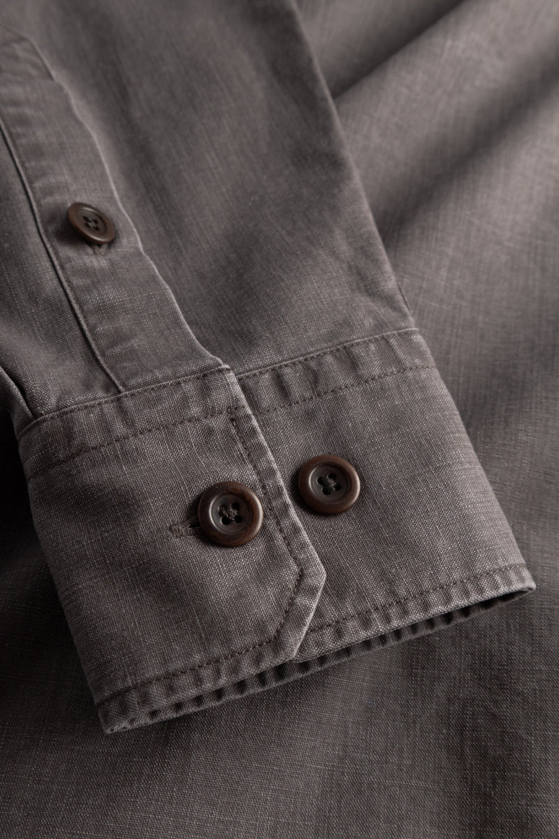 Espevik Faded Pigment Dyed Oversize Utility Shirt - Shale