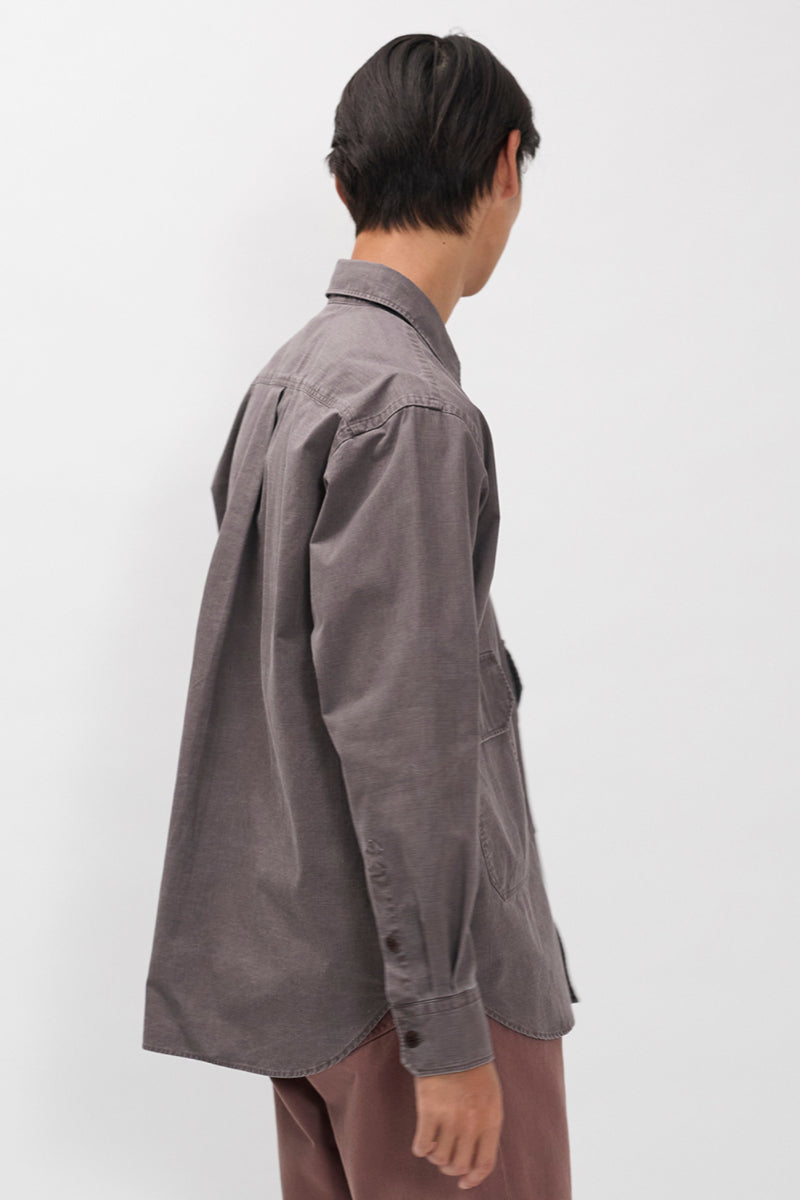 Espevik Faded Pigment Dyed Oversize Utility Shirt - Shale