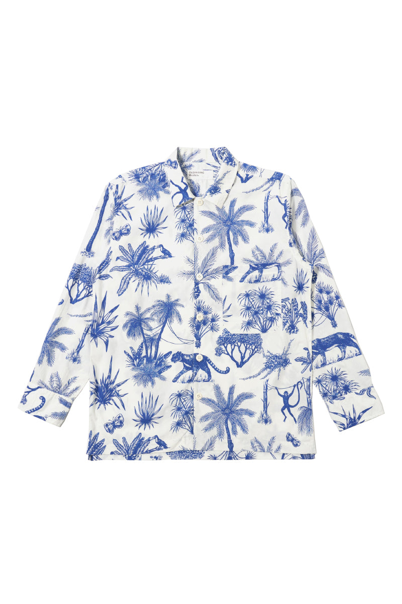 Jungle Toile Poplin Fatigue Shirt - White