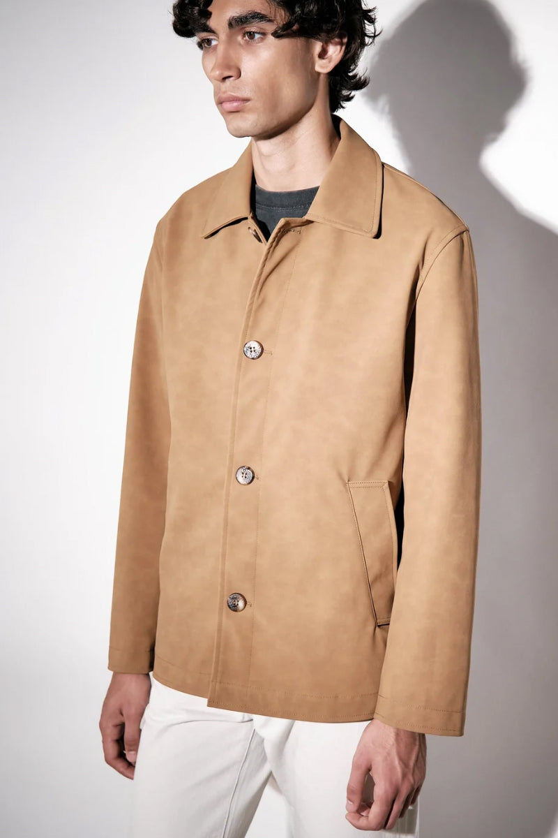 Alfred Faux Suede Jacket - Tan Suede