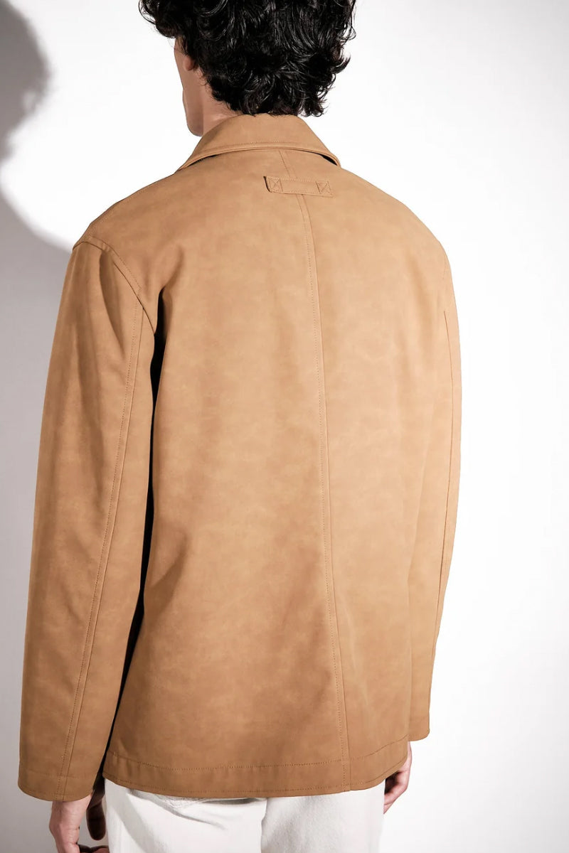 Alfred Faux Suede Jacket - Tan Suede