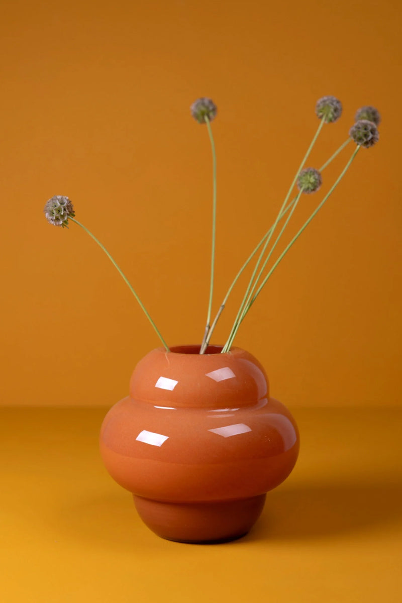 Form Glass Vase - Deep Coral