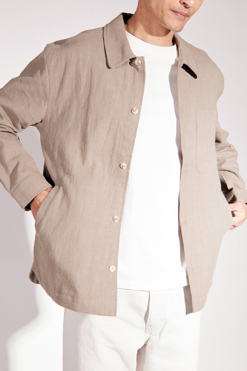Frank Linen Overshirt - Light Moss