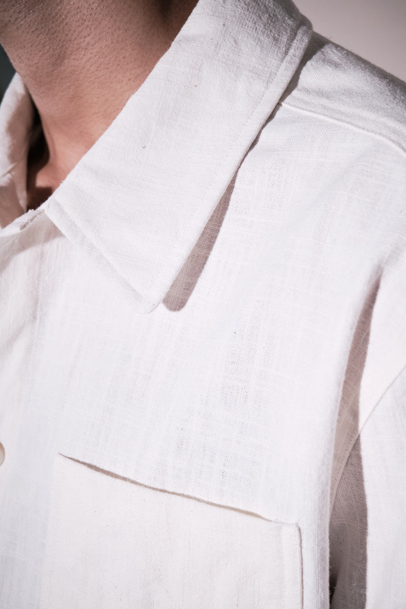 Frank Short Sleeve Shirt - Linen Cream