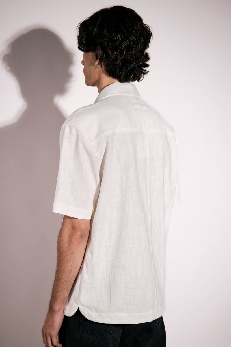 Frank Short Sleeve Shirt - Linen Cream
