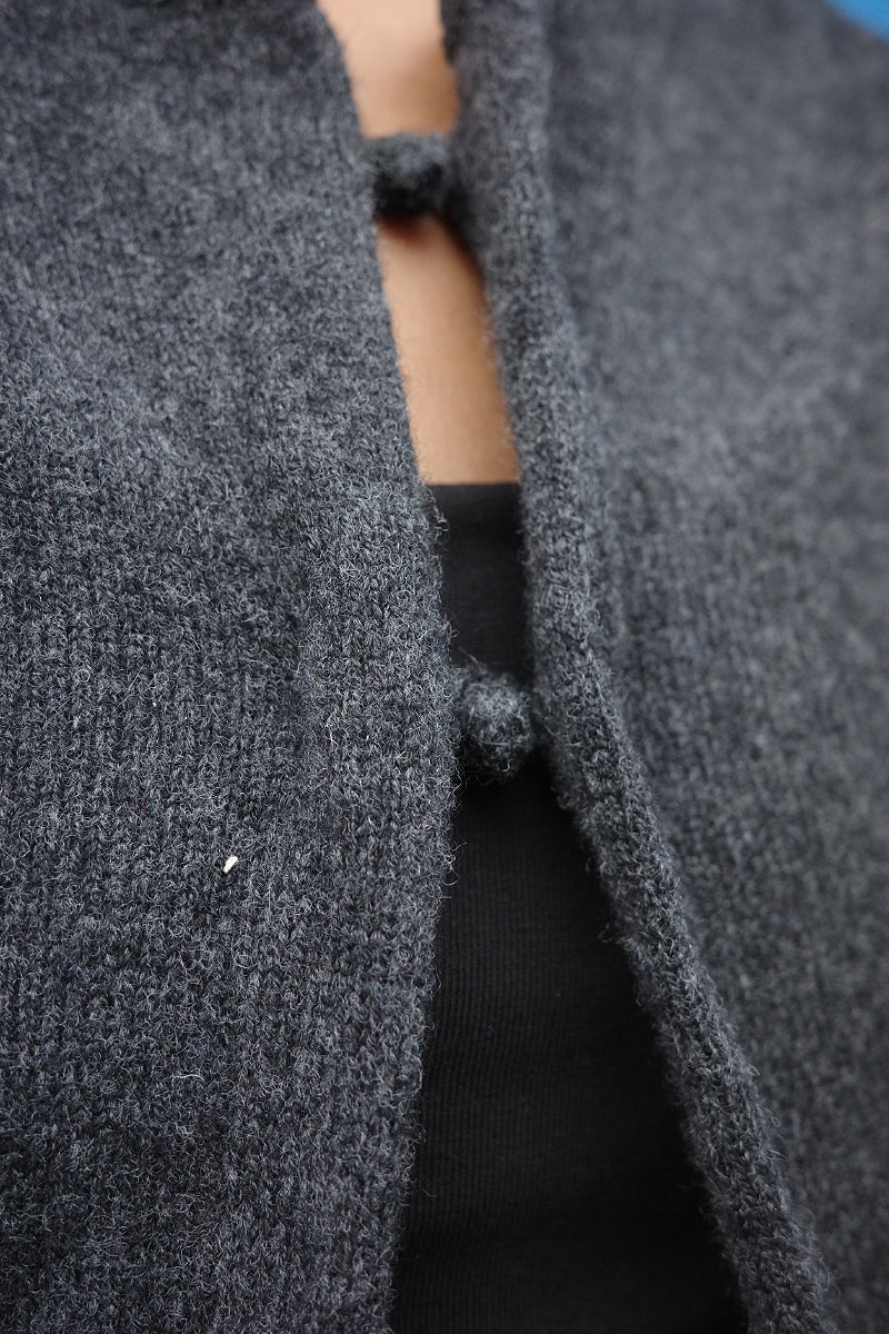 Anna Rave 3 Button Vest - Charcoal