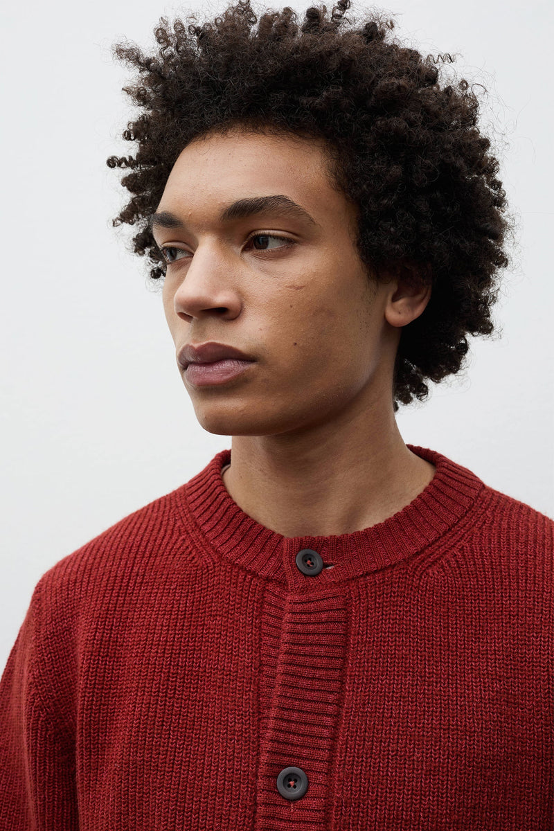 Gullverket Cotton Wool Rib Cardigan - Cowhide