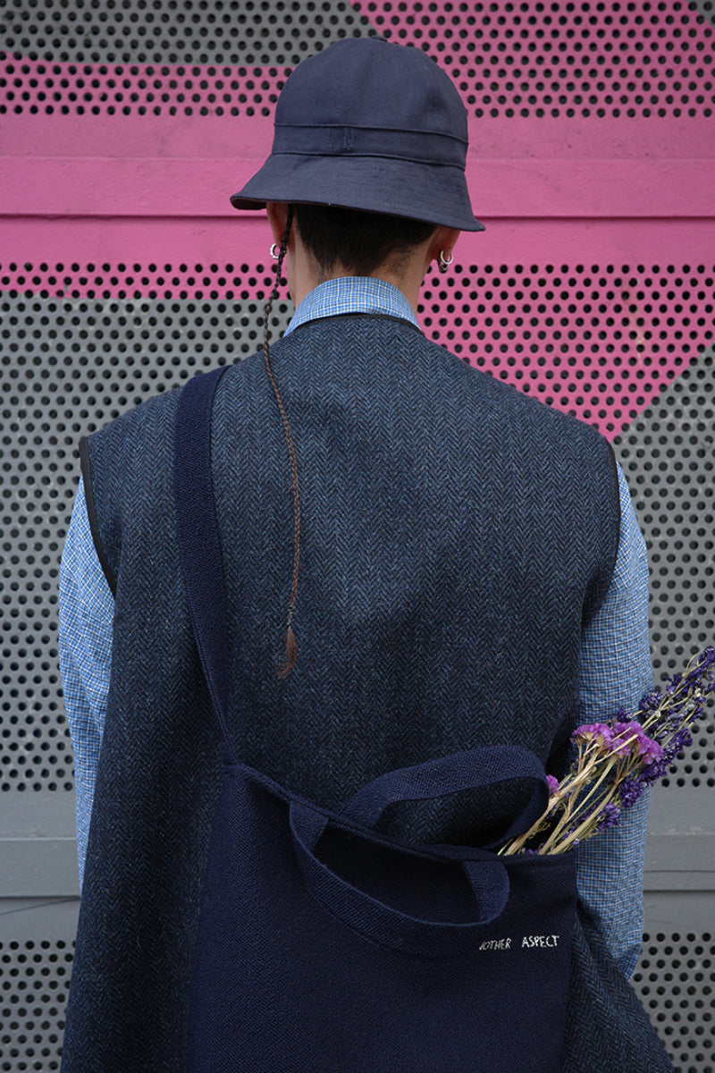 Artikel København A5 Harris Tweed Vest - Navy Herringbone