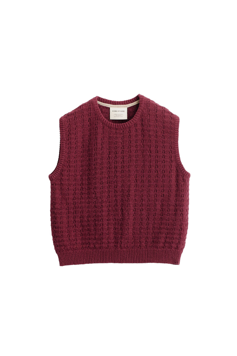 Tembe Knit Vest - Aubergine Cotton Boucle