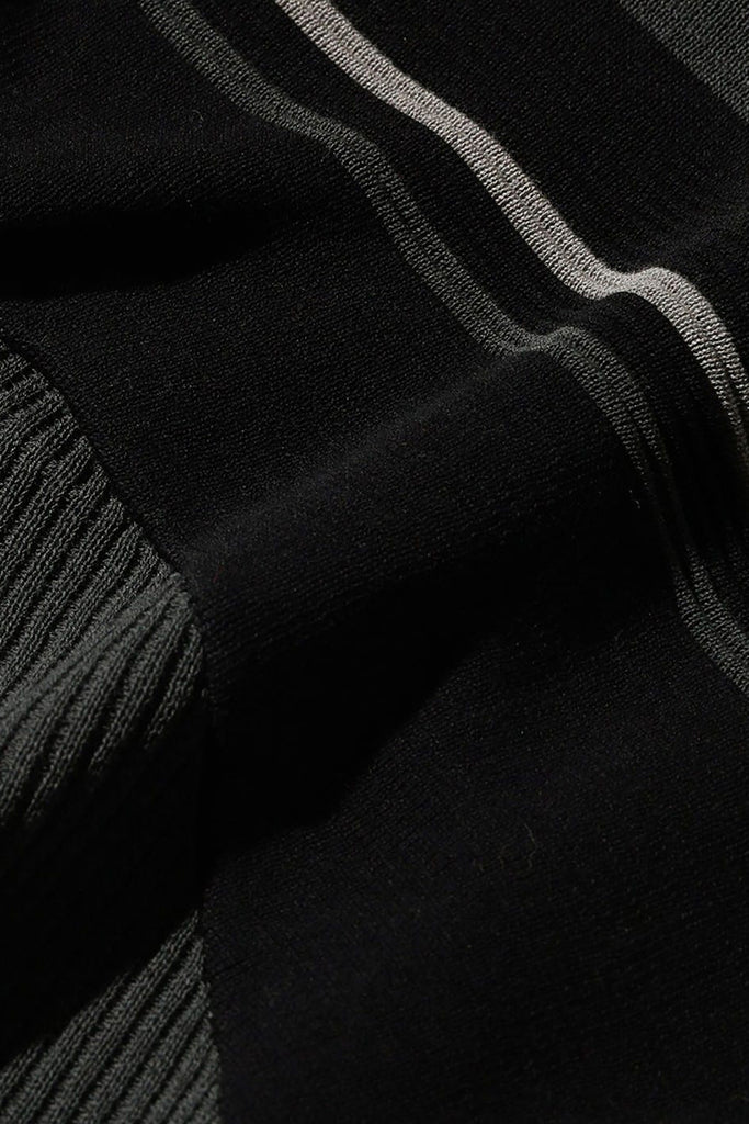 Knit Polo Stripe - Black
