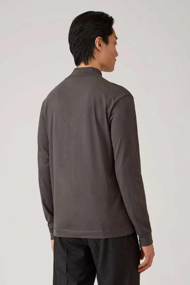 Brushed Mockneck Longsleeve Tee Shirt - Antracite