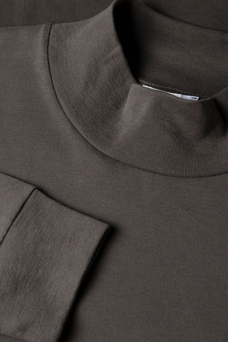Brushed Mockneck Longsleeve Tee Shirt - Antracite