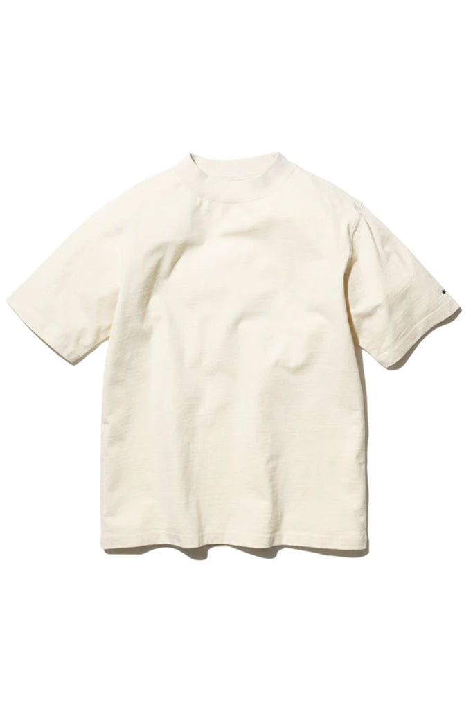 Mockneck Heavy Cotton Tee Shirt - Cream