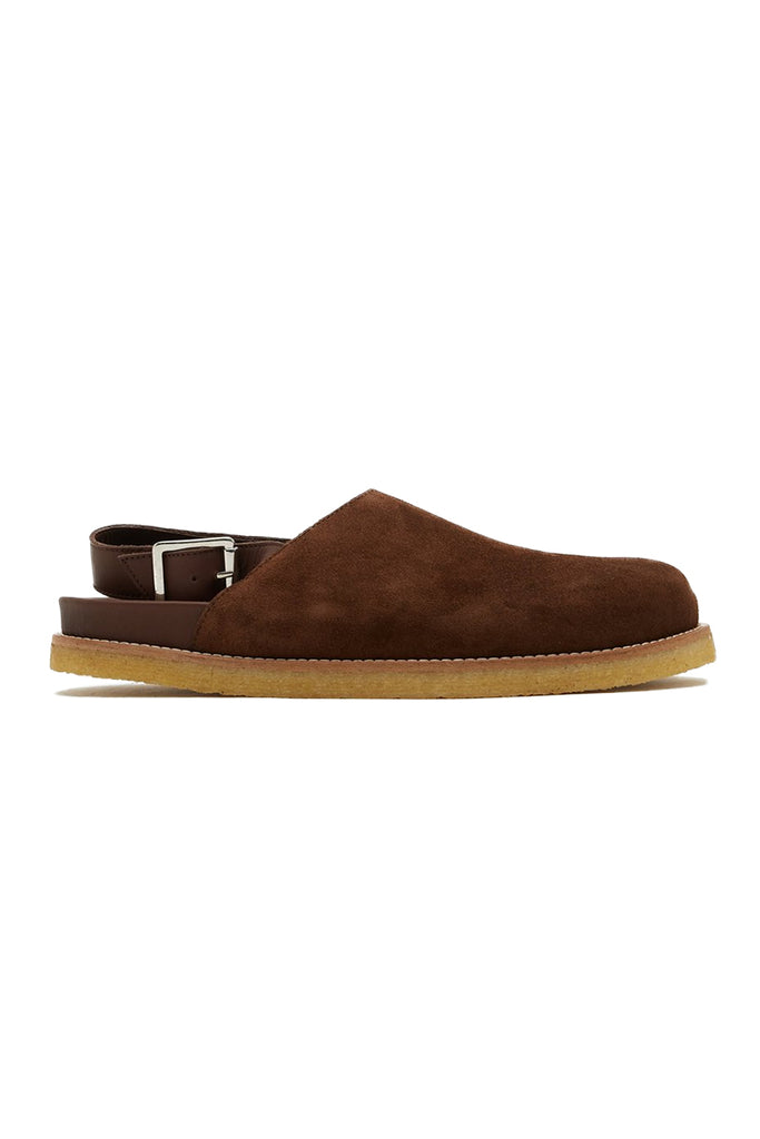 Strapped Mule - Brown Suede