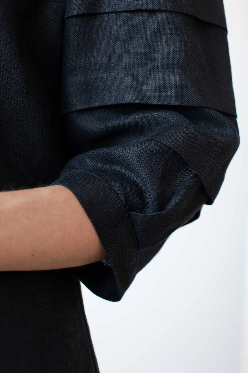 Nancy Top - Black Irish Linen