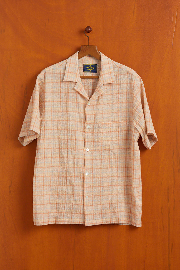 Plaid Short Sleeve Shirt - Crepe