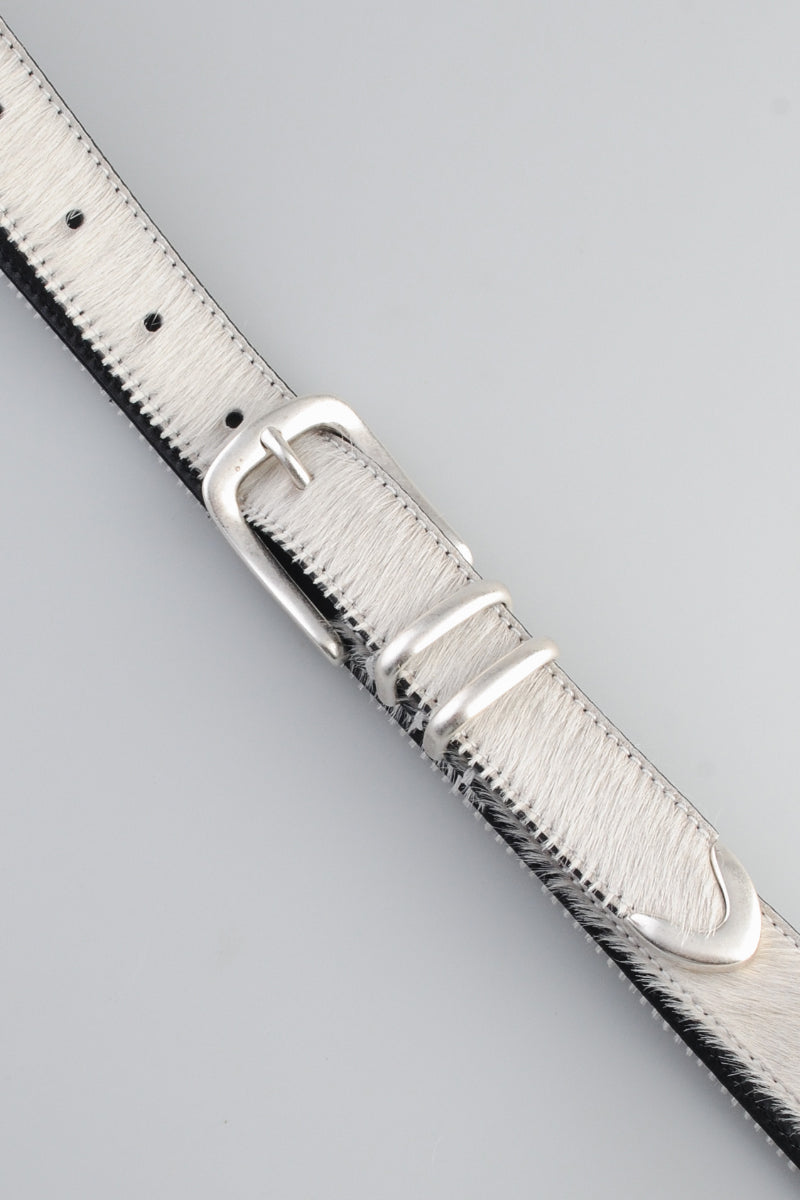 Molebo M2433 Belt - White Pony Hair & Steel
