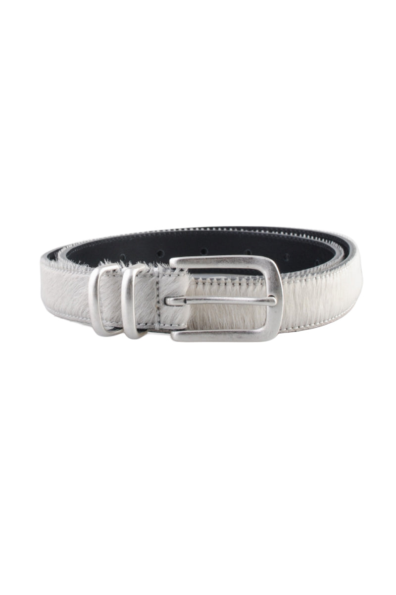 Molebo M2433 Belt - White Pony Hair & Steel
