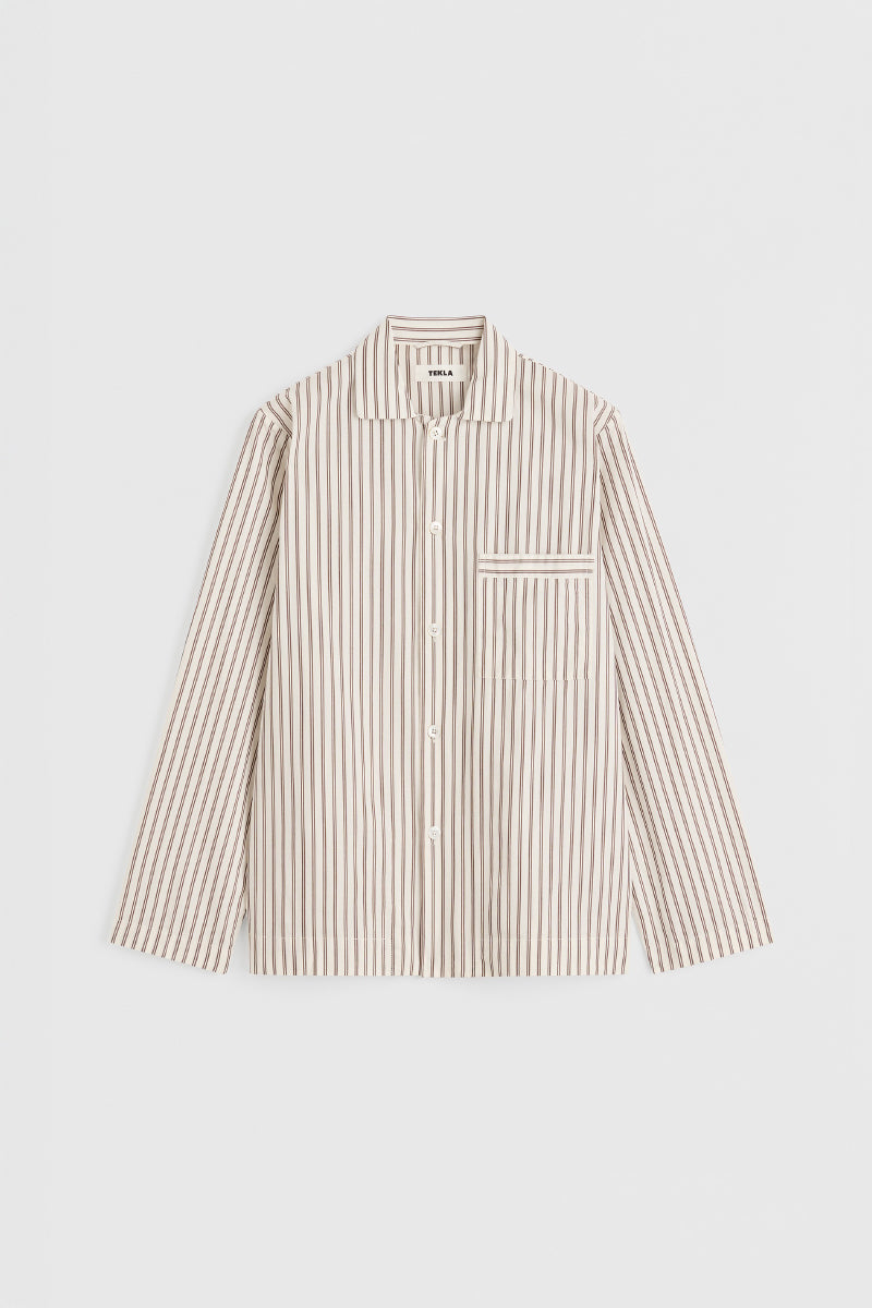 Tekla Poplin Long Sleeve Shirt - Hopper Stripes