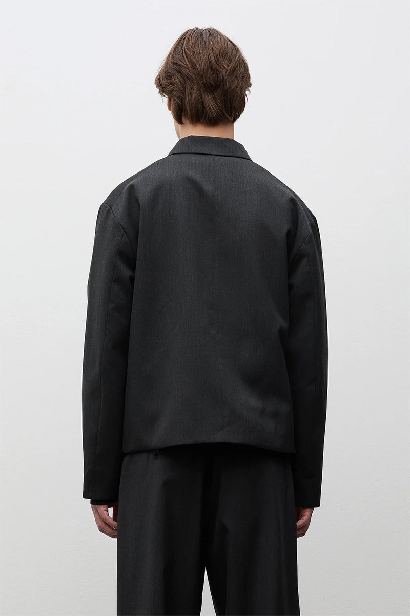 Raabjerg Easy Worsted Wool Jacket - Charcoal Grey