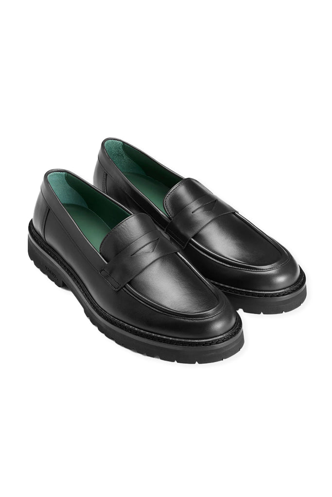 Richee Penny Loafer - Black Crust Leather