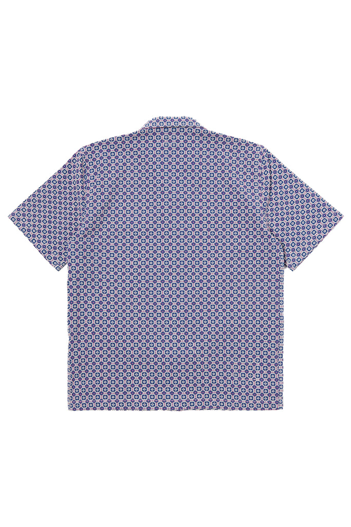 Road Short Sleeve Shirt - Navy Tile Cotton