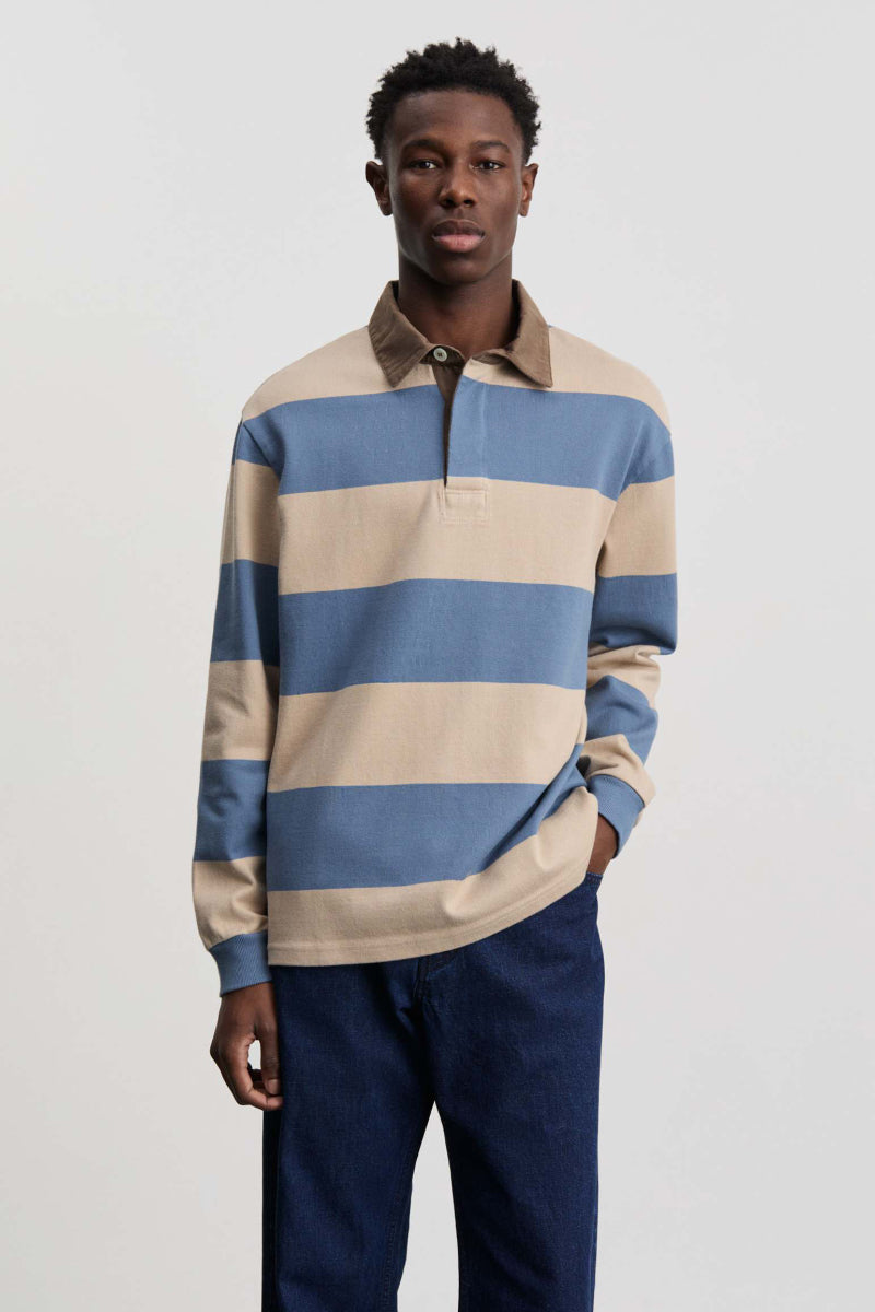 Another Rugby Polo 1.0 - Blue Sand Stripe