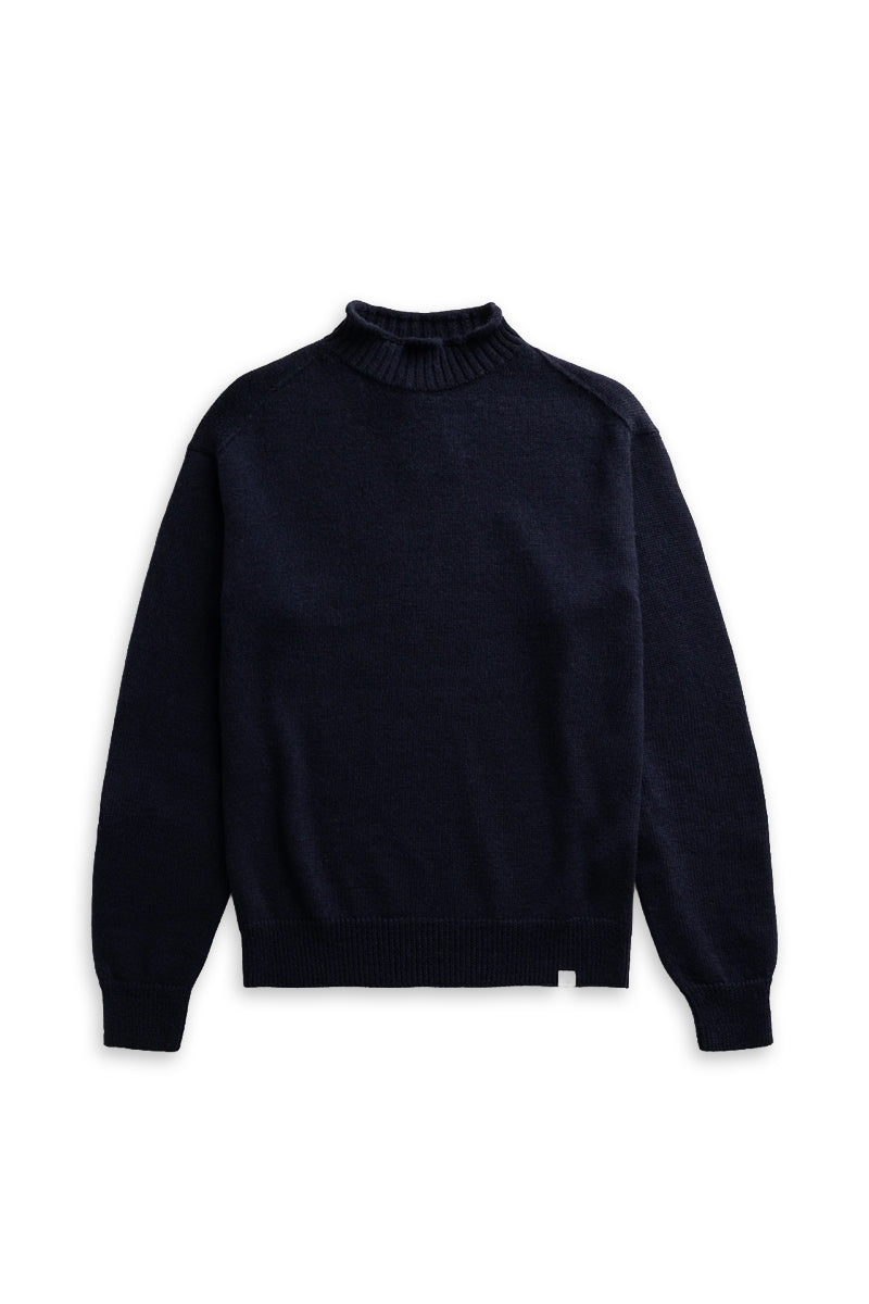 Sagvatnet Wool Roll Neck Sweater - Dark Navy