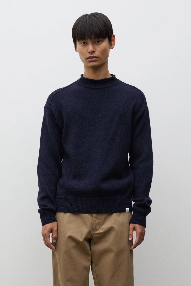 Sagvatnet Wool Roll Neck Sweater - Dark Navy