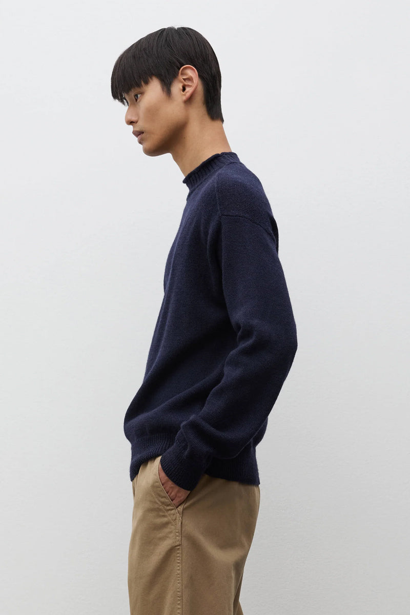Sagvatnet Wool Roll Neck Sweater - Dark Navy