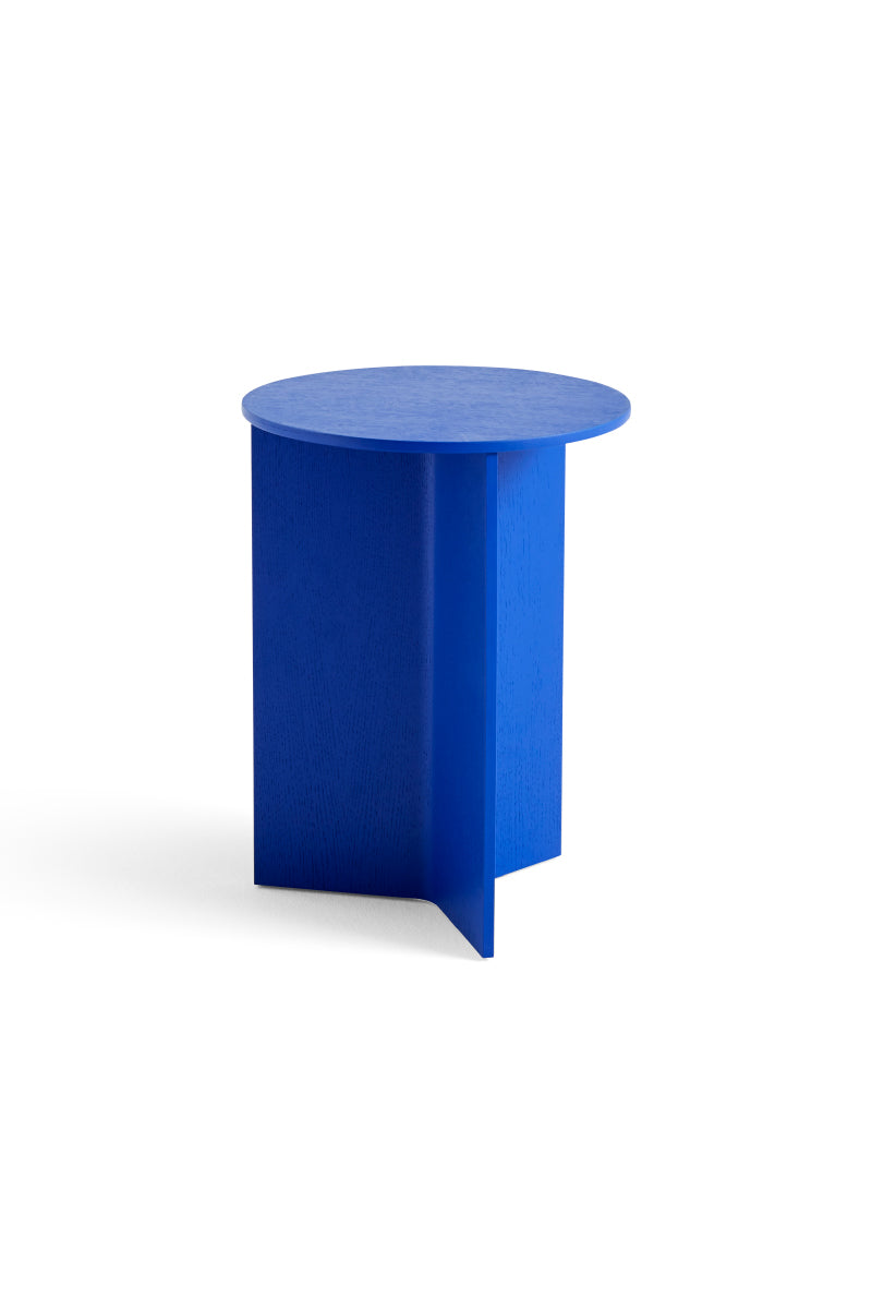 Slit Table Wood Round - Vivid Blue