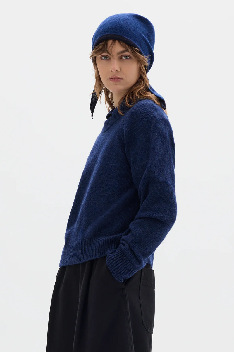 MHL. Tipped Scout Lambswool Scarf - Cobalt/Indigo