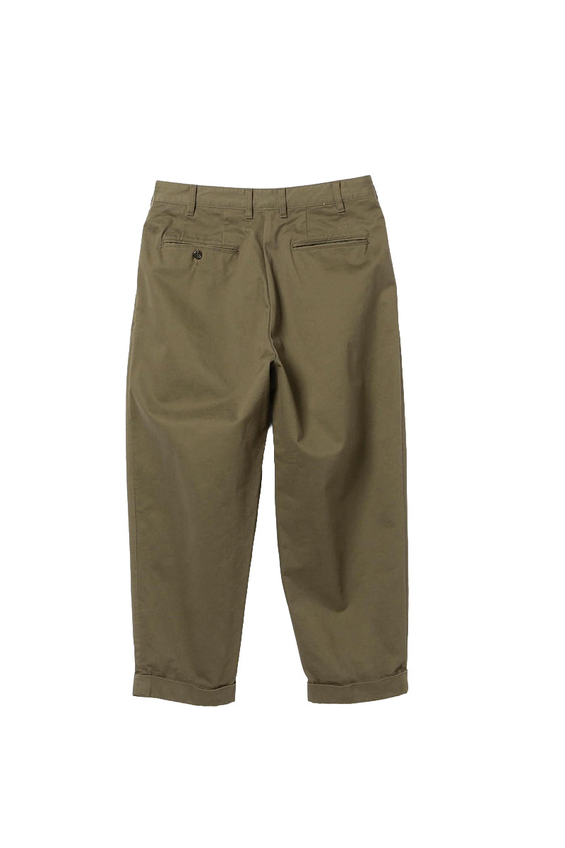 2 Pleated Pant Tapered Twill - Olive