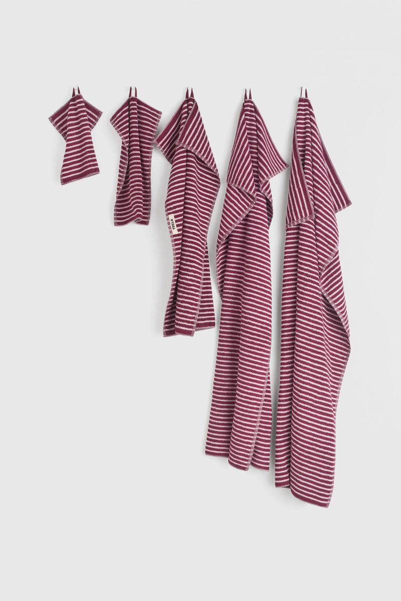 Tekla Terry Towel - Red & Rose