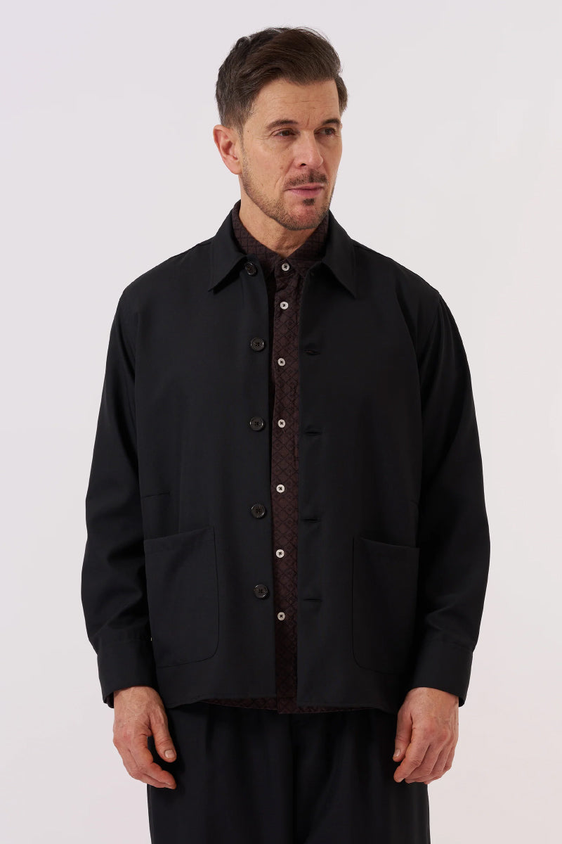 Tropical Suiting Travail Shirt - Black