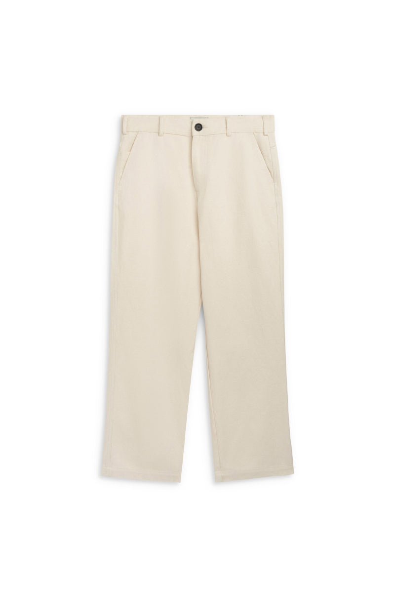 Utility Twill Straight Leg Trouser - Ecru