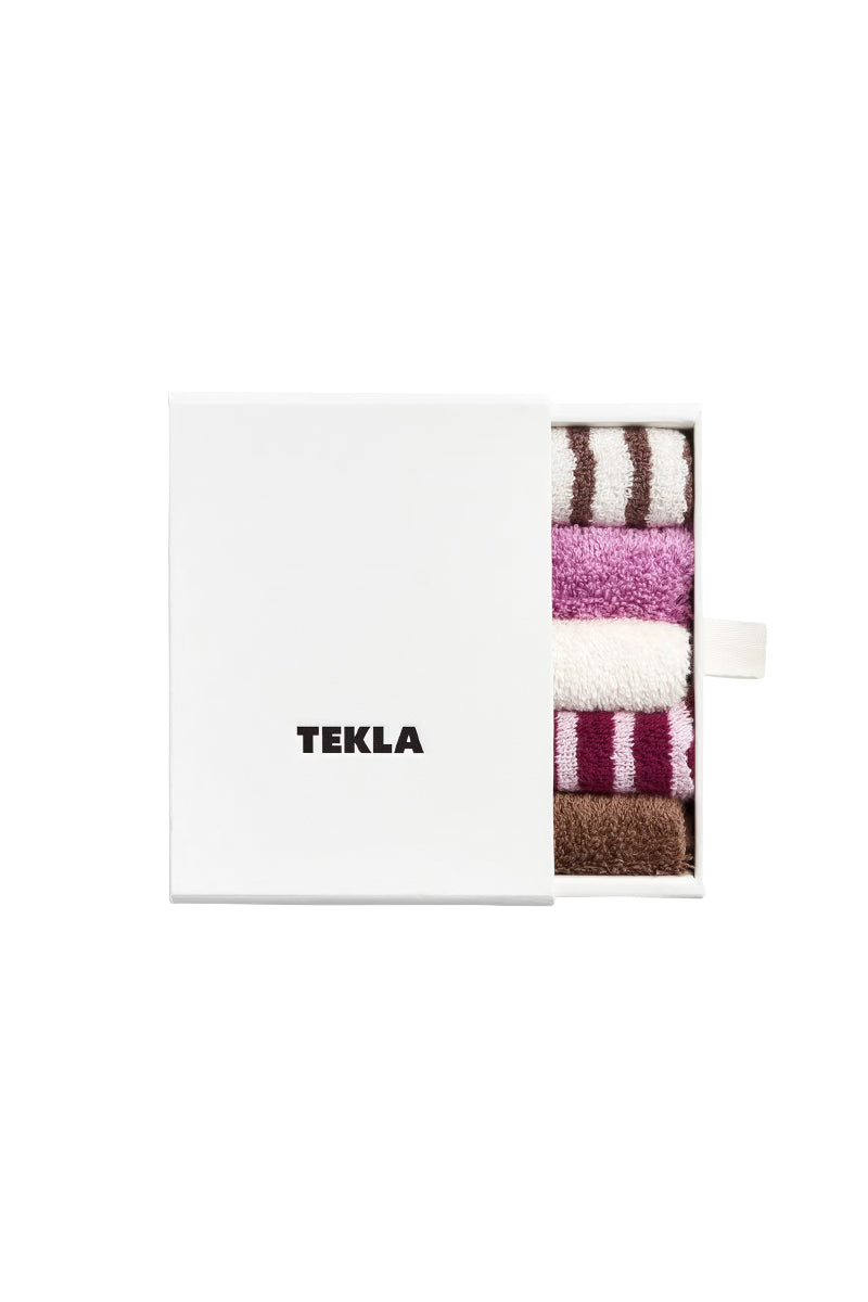 Tekla Washcloth Set of 5 - Rose & Kodiak Multicolour