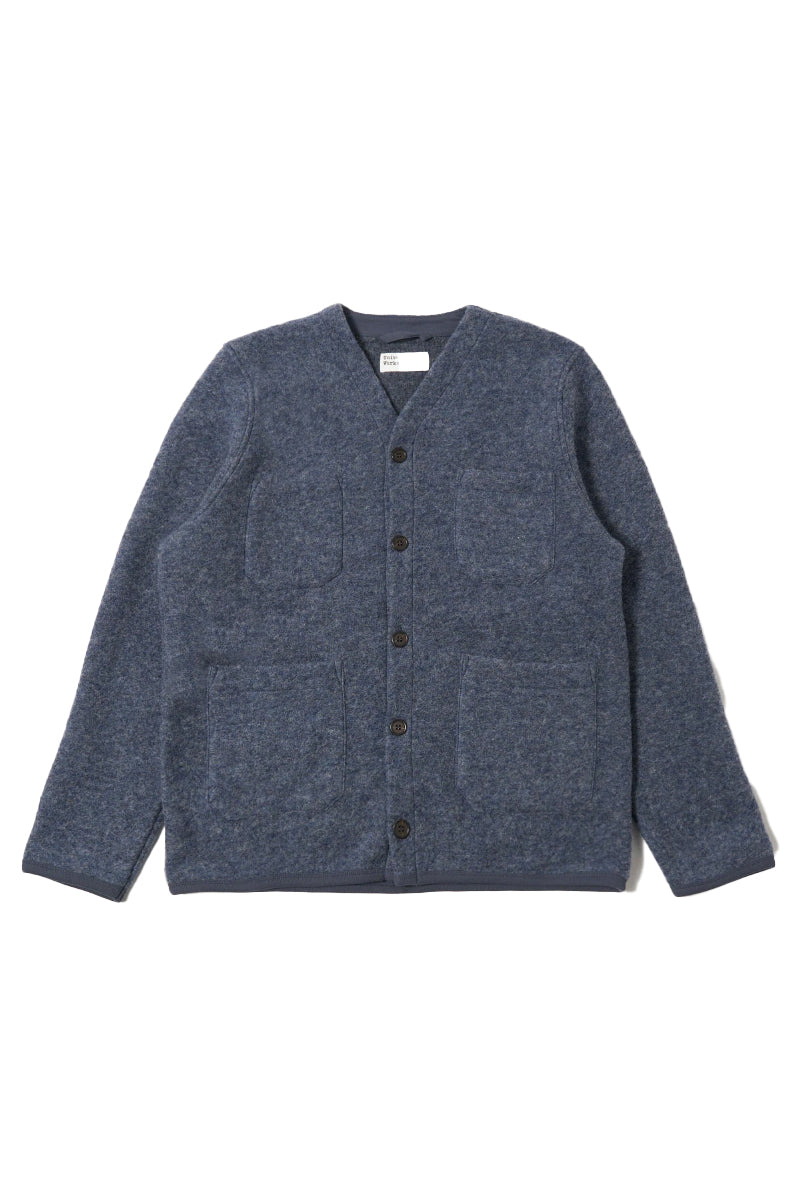 Wool Fleece Cardigan - Slate Blue